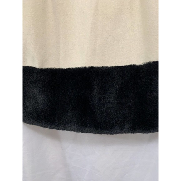 Julie Brown Women’s Sleeveless Faux Fur Trim Hem Cream Black Dress NEW Size 6 - Picture 12 of 12